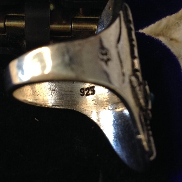 VTG Cameo Ring, Sterling Silver, Art Deco, Size: 6.26 Hippie Chic, Boho, Zodiac - Picture 4 of 4